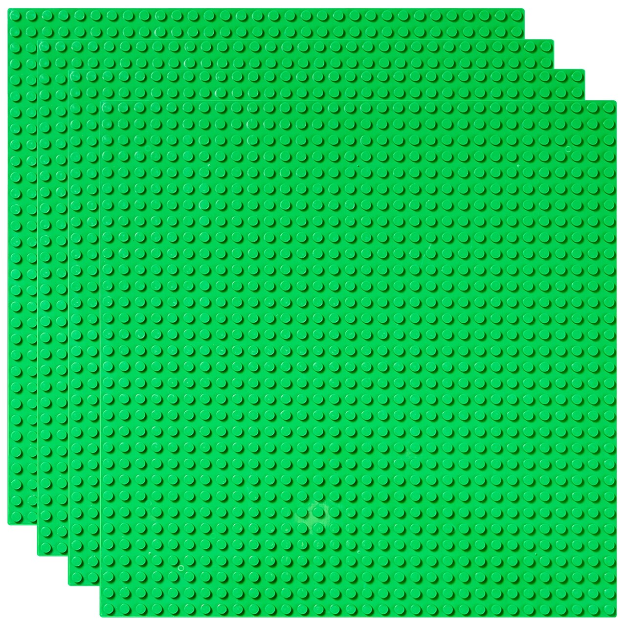Strictly Briks Compatible with Lego 4 Pack Classic Baseplates 10x10 in, Stackable Building Plates with 32 x 32 Studs, Mats, Bases, Boards, Sheets 100% Compatible with All Major Brands, Ages 3-14